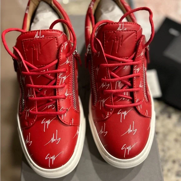 Men’s Giuseppe Zanotti Red Leather Sneakers Style#RU00104 Giuseppe zanotti (red leather low top sneakers) – VIP  main image 2